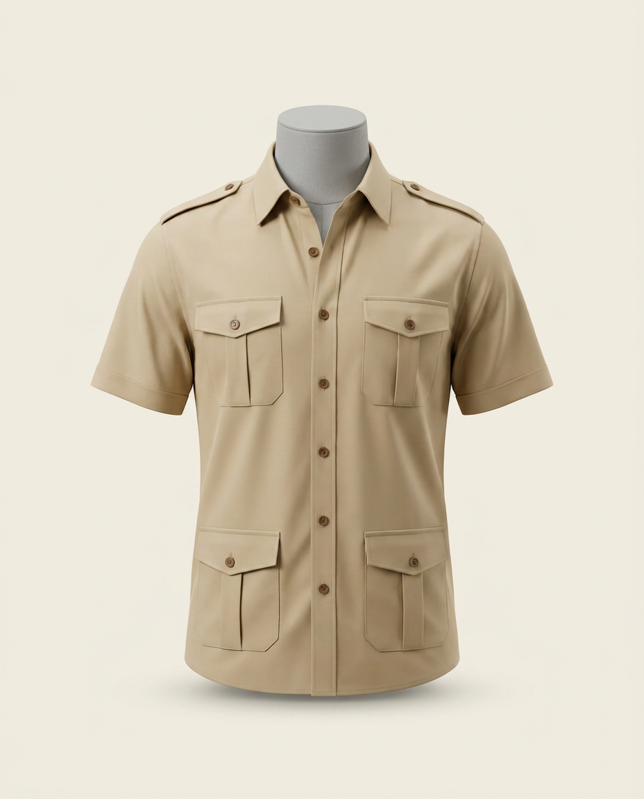 Ensemble chemise et short style baroudeur
